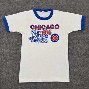 Vintage Chicago Cubs Shirt Mens Small MLB Baseball 1984 NL East Champions 80s